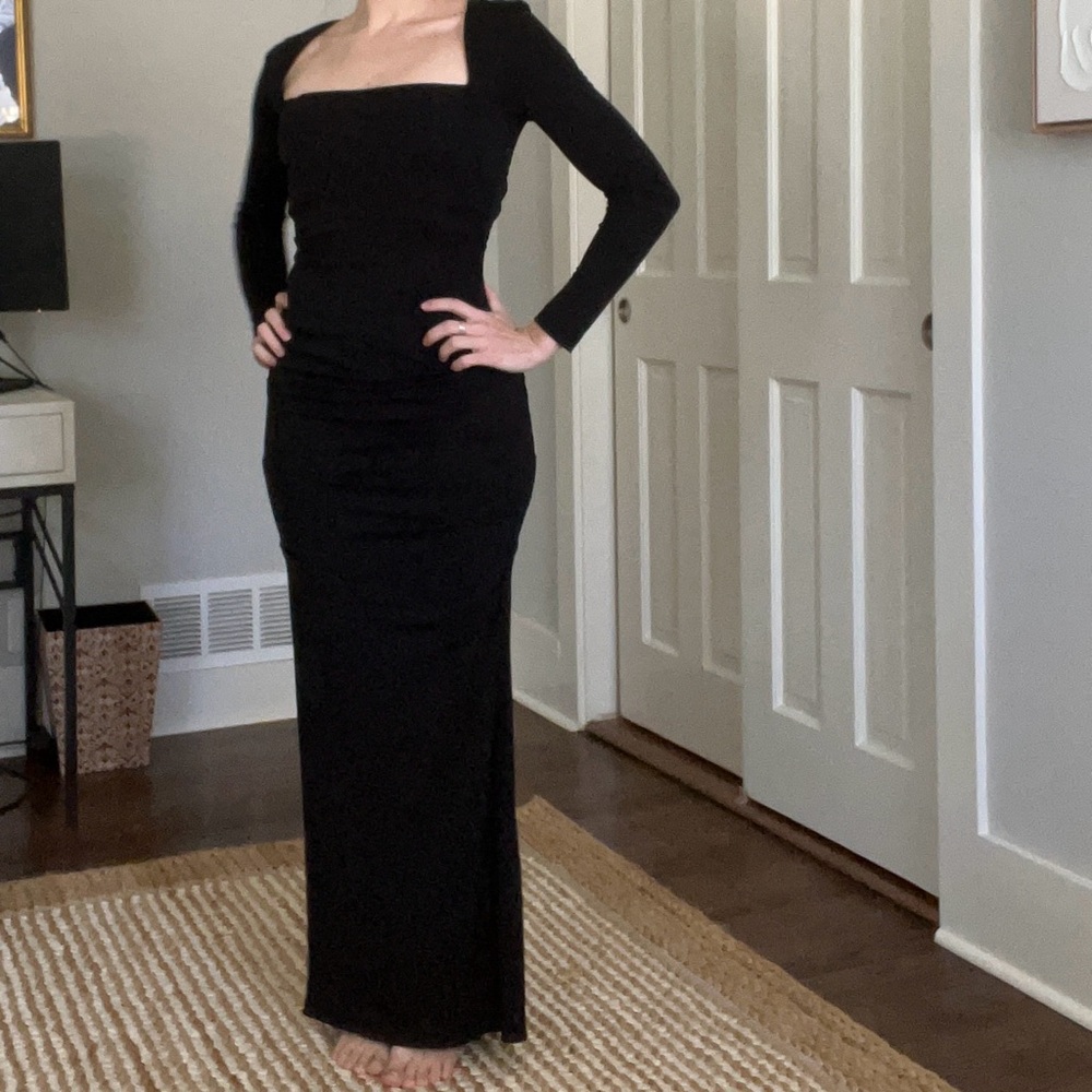 Vintage 90s Nicole Miller Black Square Neck dress